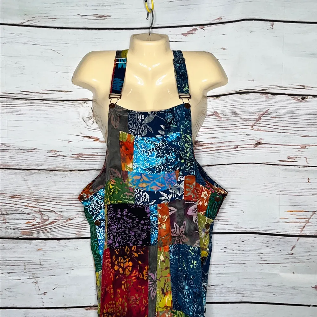 Mexicali Blues NWT Size L Playful Batik Patchwork One Piece Pants Overalls - Image 2