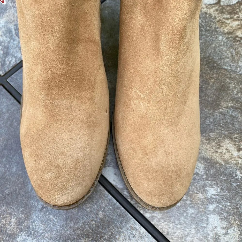 Blondo Tan Suede Tamzin Waterproof Heeled Ankle Bootie neubuck leather - Image 3