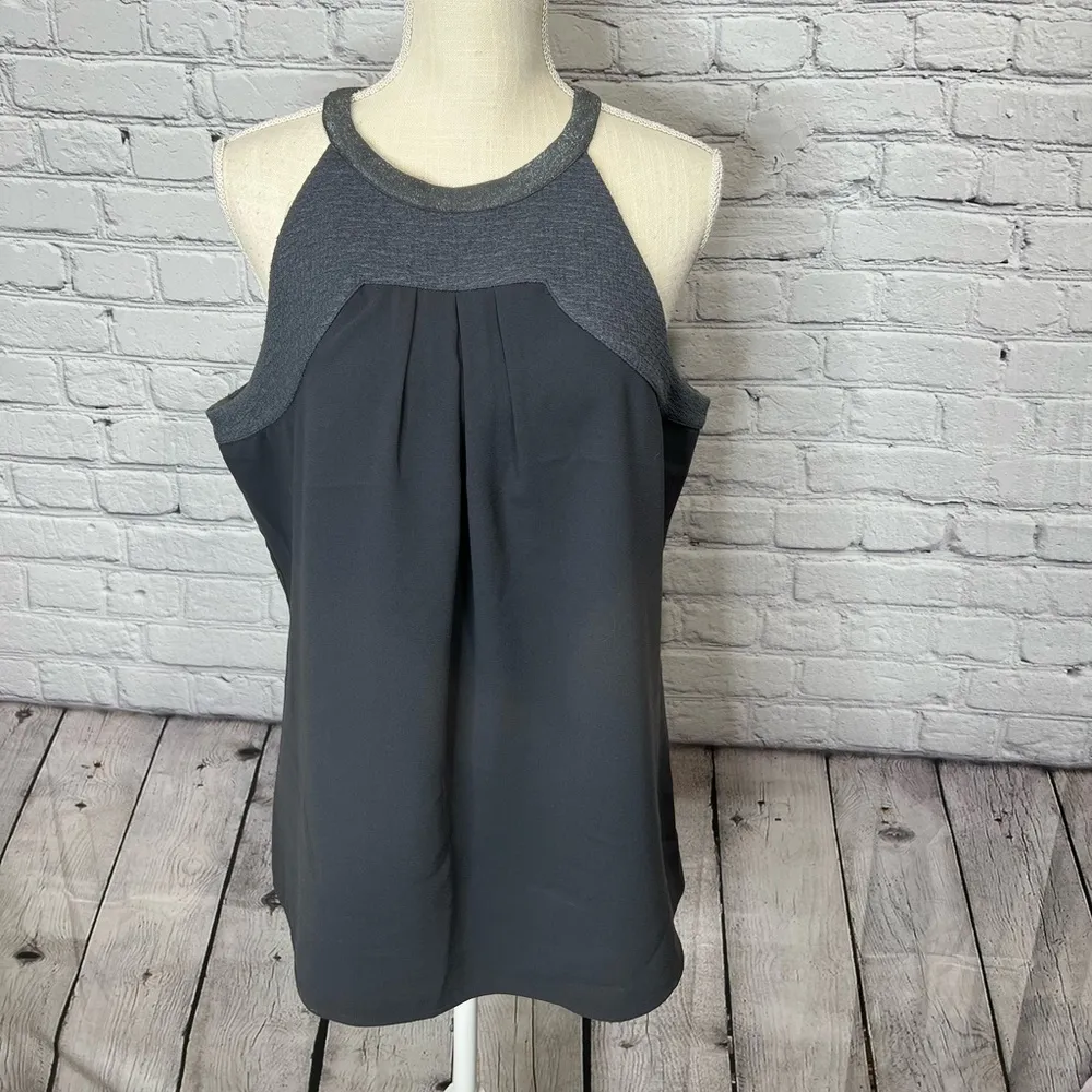 Calvin Klein dark charcoal halter neck blouse large - Image 2