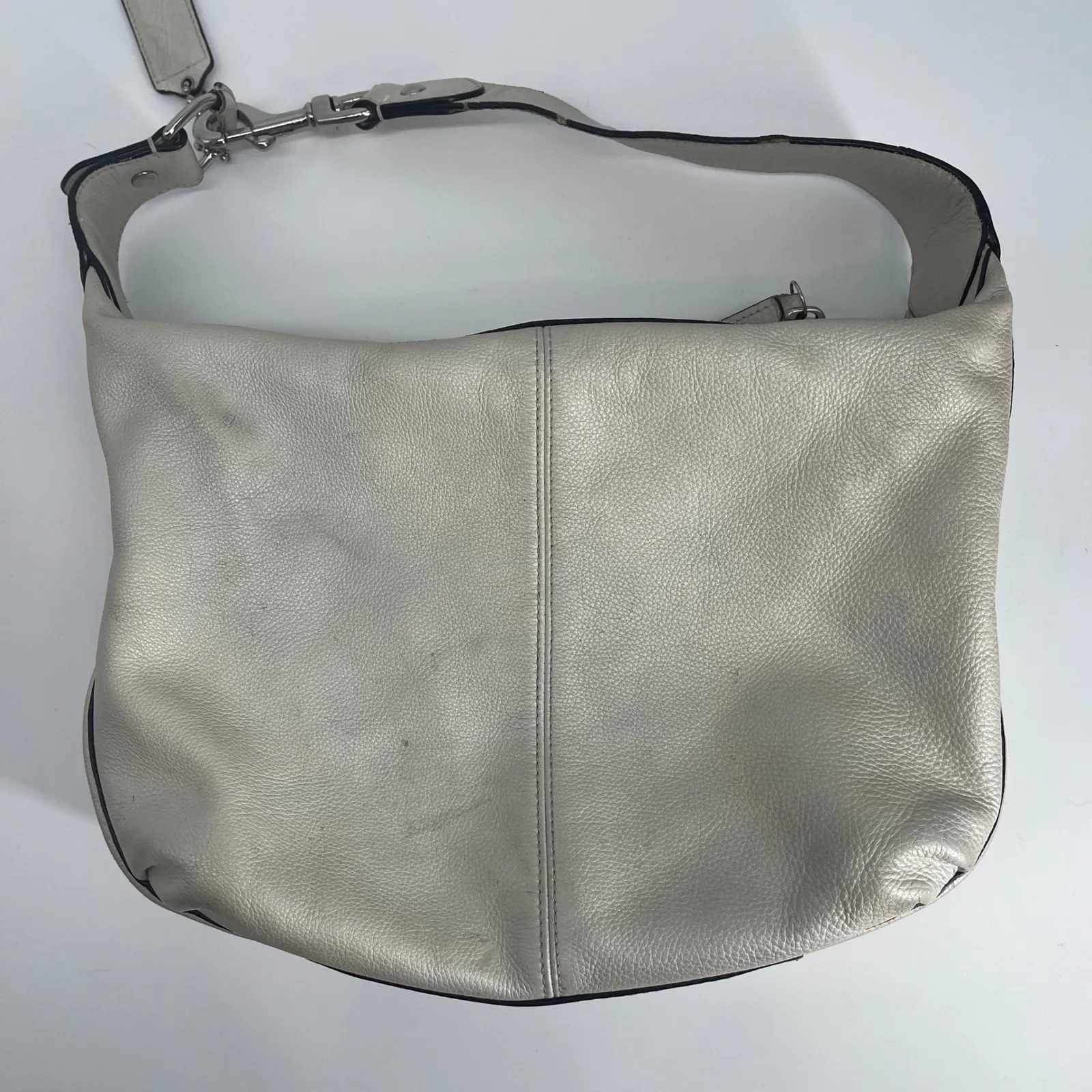 Coach Avery Pebble Leather Hobo Slouchy Shoulder Bag Beige Pearl #M1376-F23960 - Image 5