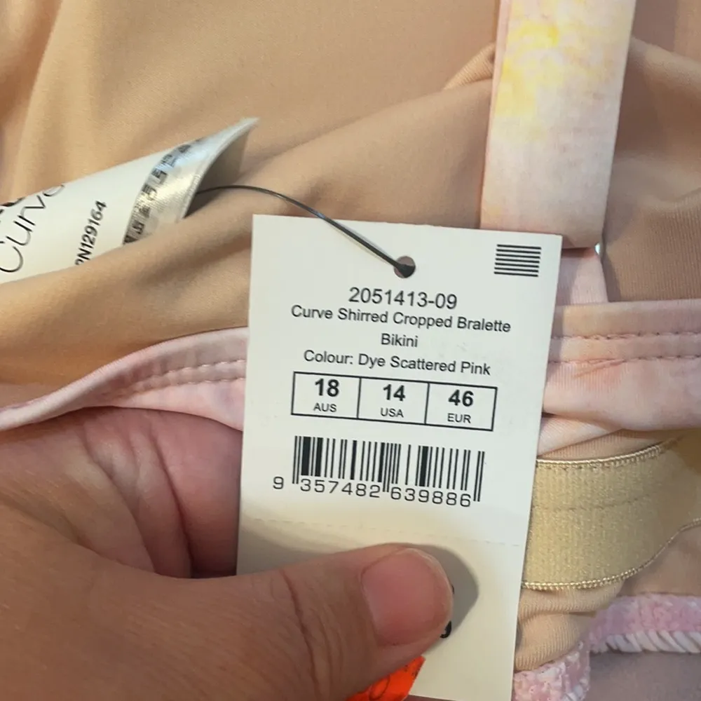 2/$30 Cotton On curve shirred cropped bralette bikini top tie dye 14 new - Image 6