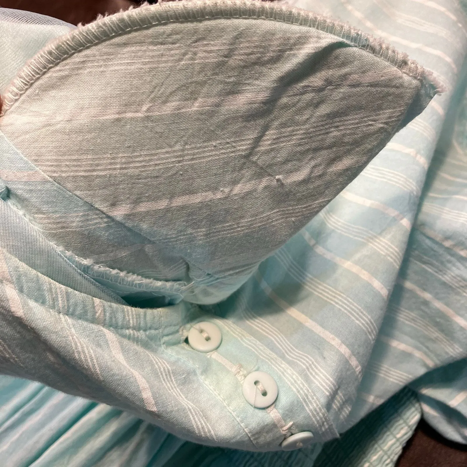 Vintage 80's Jessica Howard Striped Pastel Short sleeve Dress Womens 6 Smocked‎ - Image 13