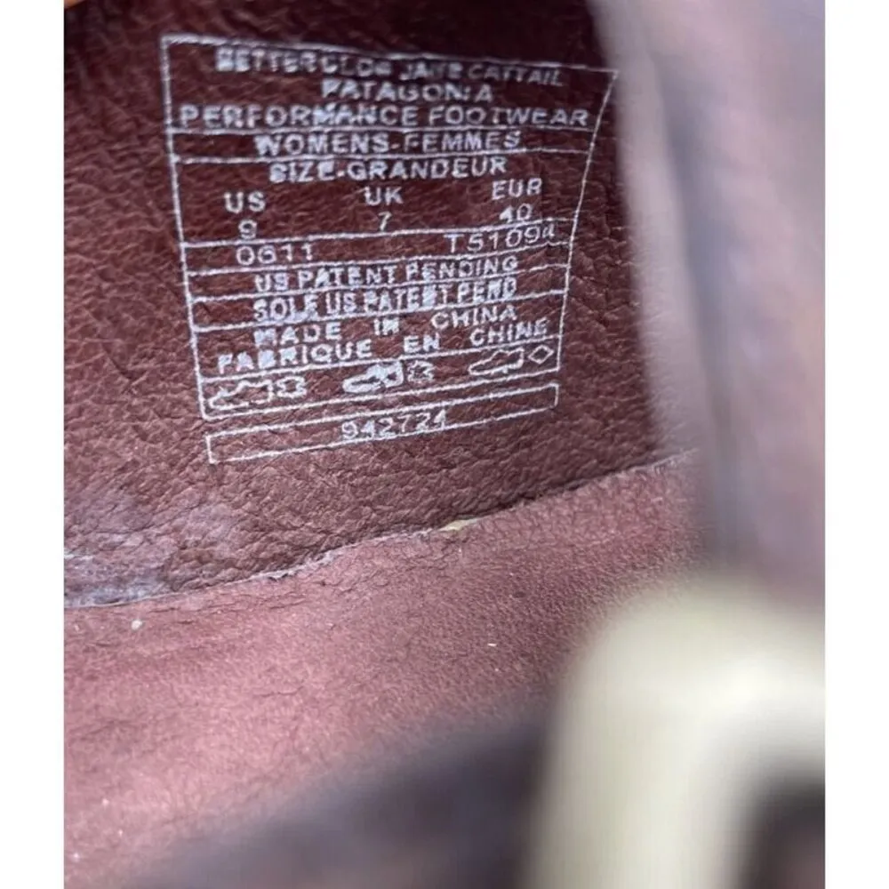 Patagonia Brown Leather Cattail Clog‎ Mary Jane Shoes Womens 9 Casual Neutral - Image 6