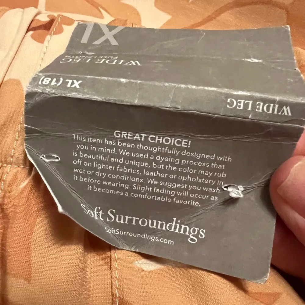 Soft Surroundings Wide Leg Pants Grand Gardens Trousers Leaves NWT Size XL 18 - Image 7