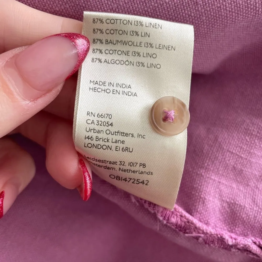Anthropologie Pilcro Oxford Oversized Button down‎ Shirt Sz Small in Pink - Image 3