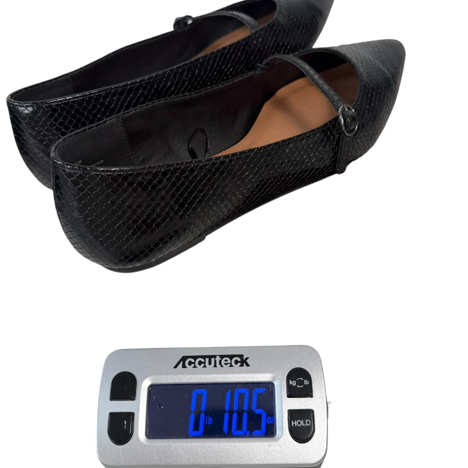 VTG Seychelles Laney Black Faux Snakeskin Pointed Toe Flats Womens Size 7.5 M - Image 4