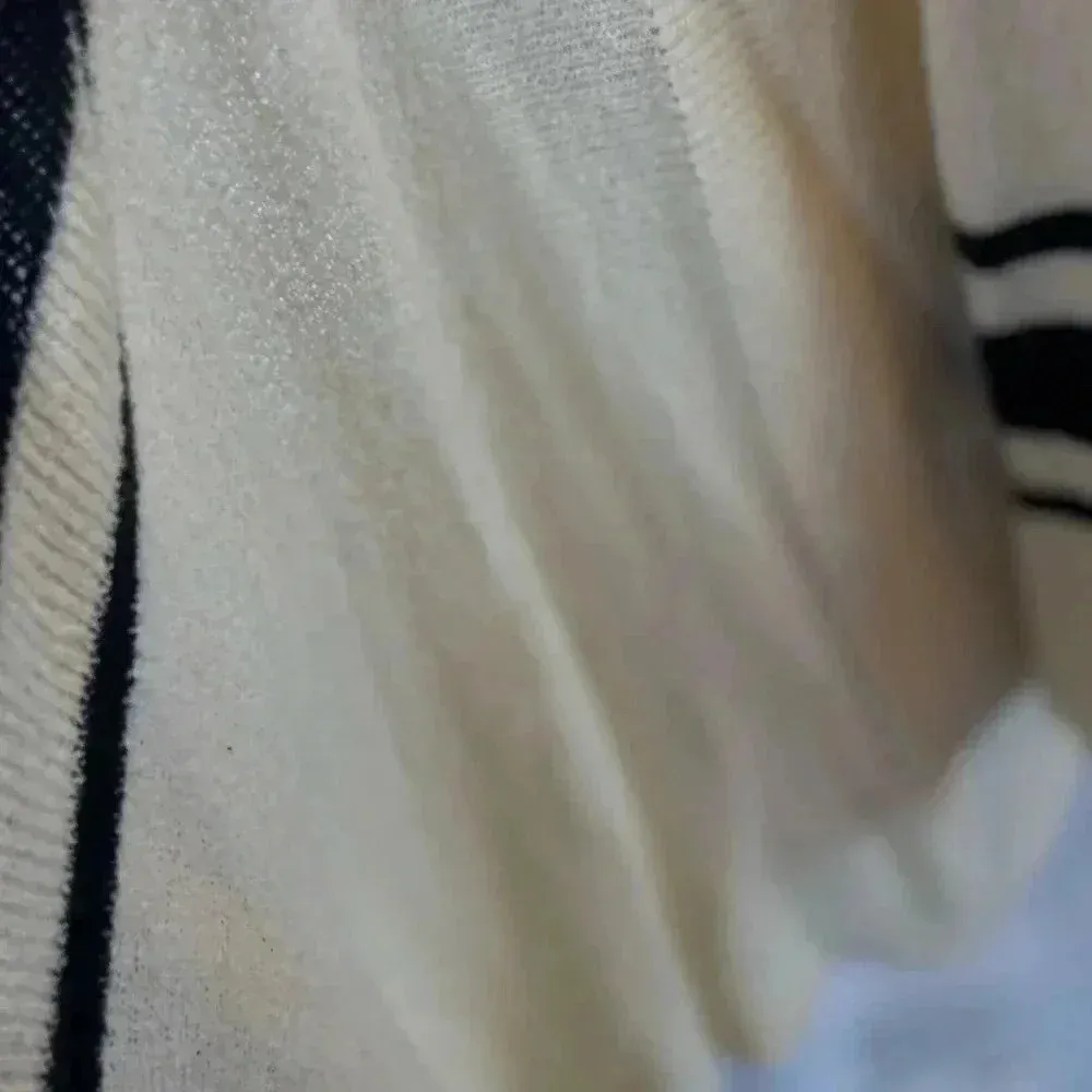 anthropologie SPARROW cream stretchy woven knit cardigan high low woman’s size S - Image 12