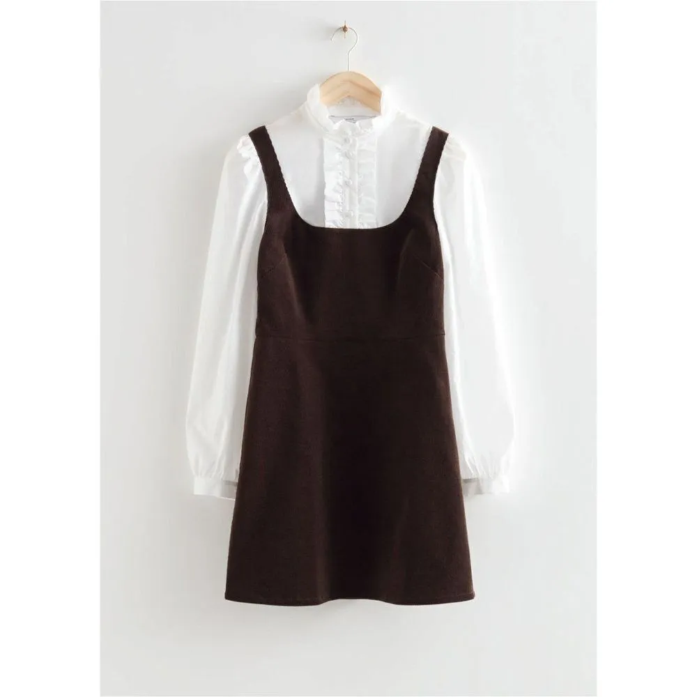 ✨& Other Stories corduroy mini shirt dress in brown and white✨ - Image 8