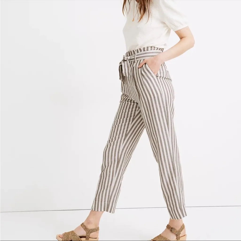 Madewell High-Rise Paper Bag Linen Blend Pant, 12 - Image 13