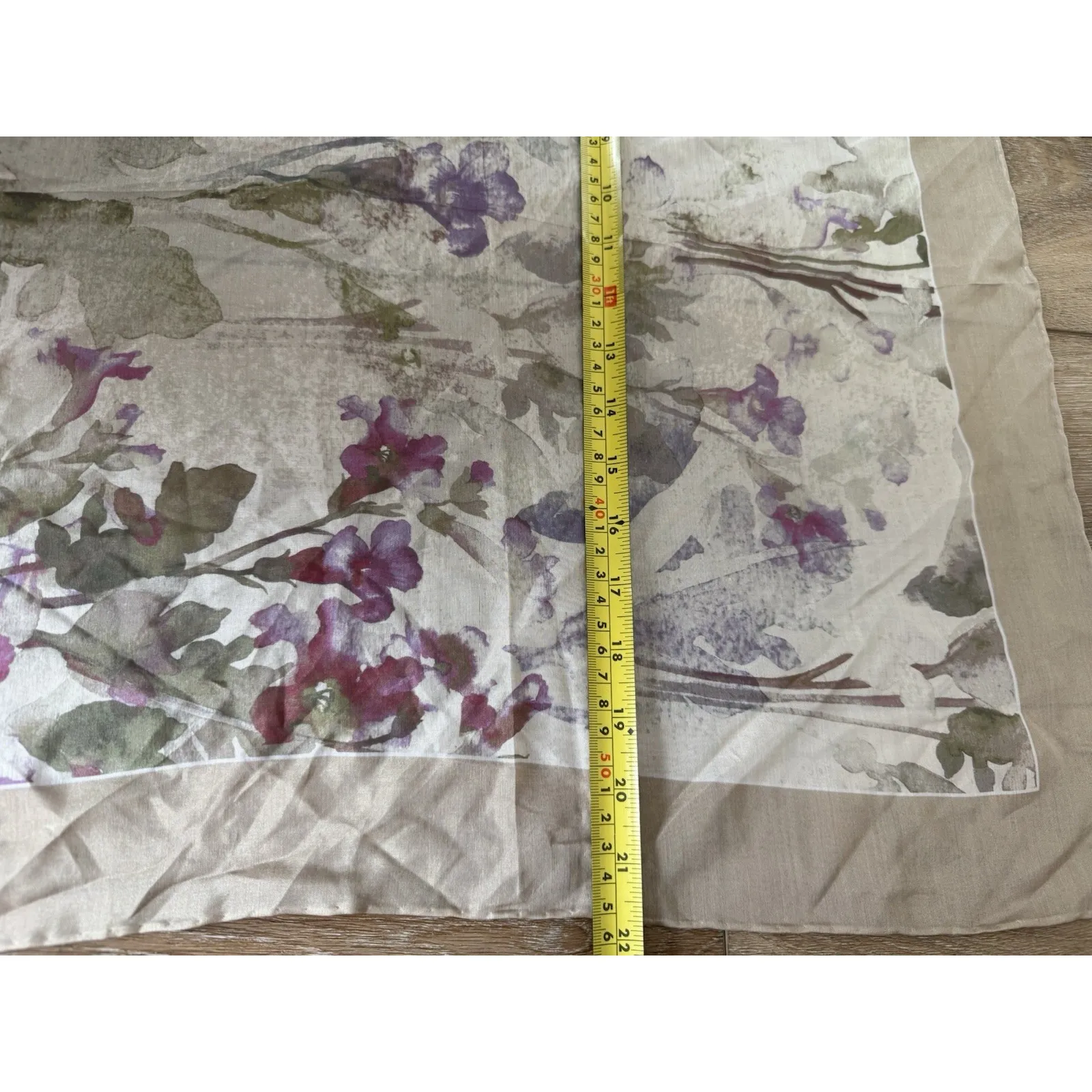 Lauren Ralph Lauren  Floral Artsy Silk Modal  Square Scarf 20.5"x21" Multicolor - Image 4