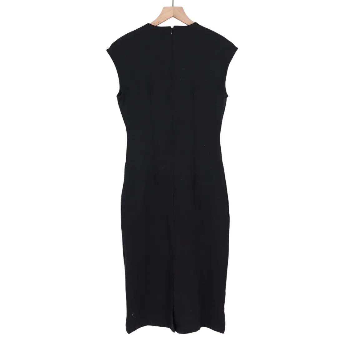 American Giant Black Cap Sleeve Sheath Midi Dress Size 2 Made in USA - Image 5