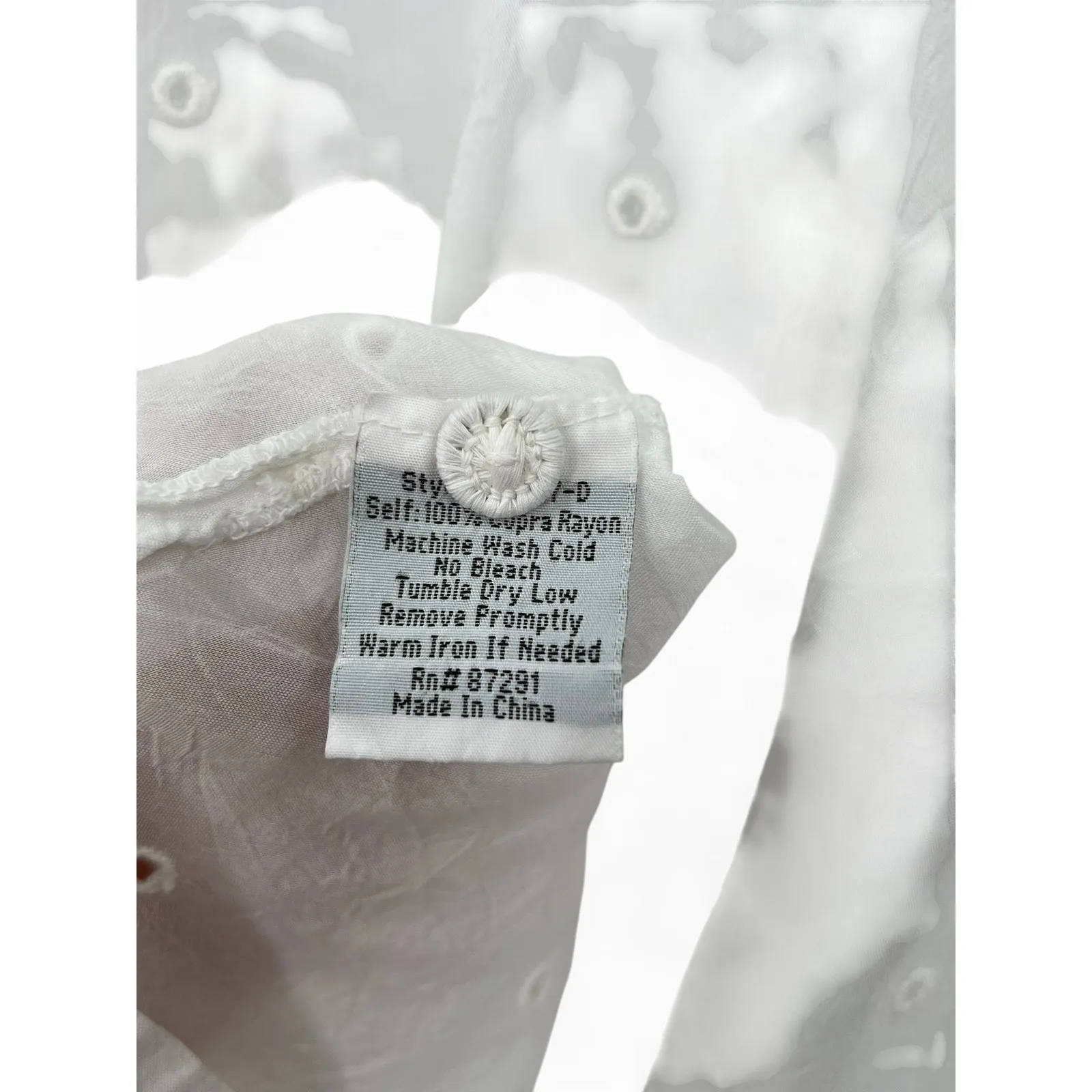 Johnny Was | S |  Top Blouse Embroidered Patchwork Sleeve Tunic Eyelet Womens - Image 10