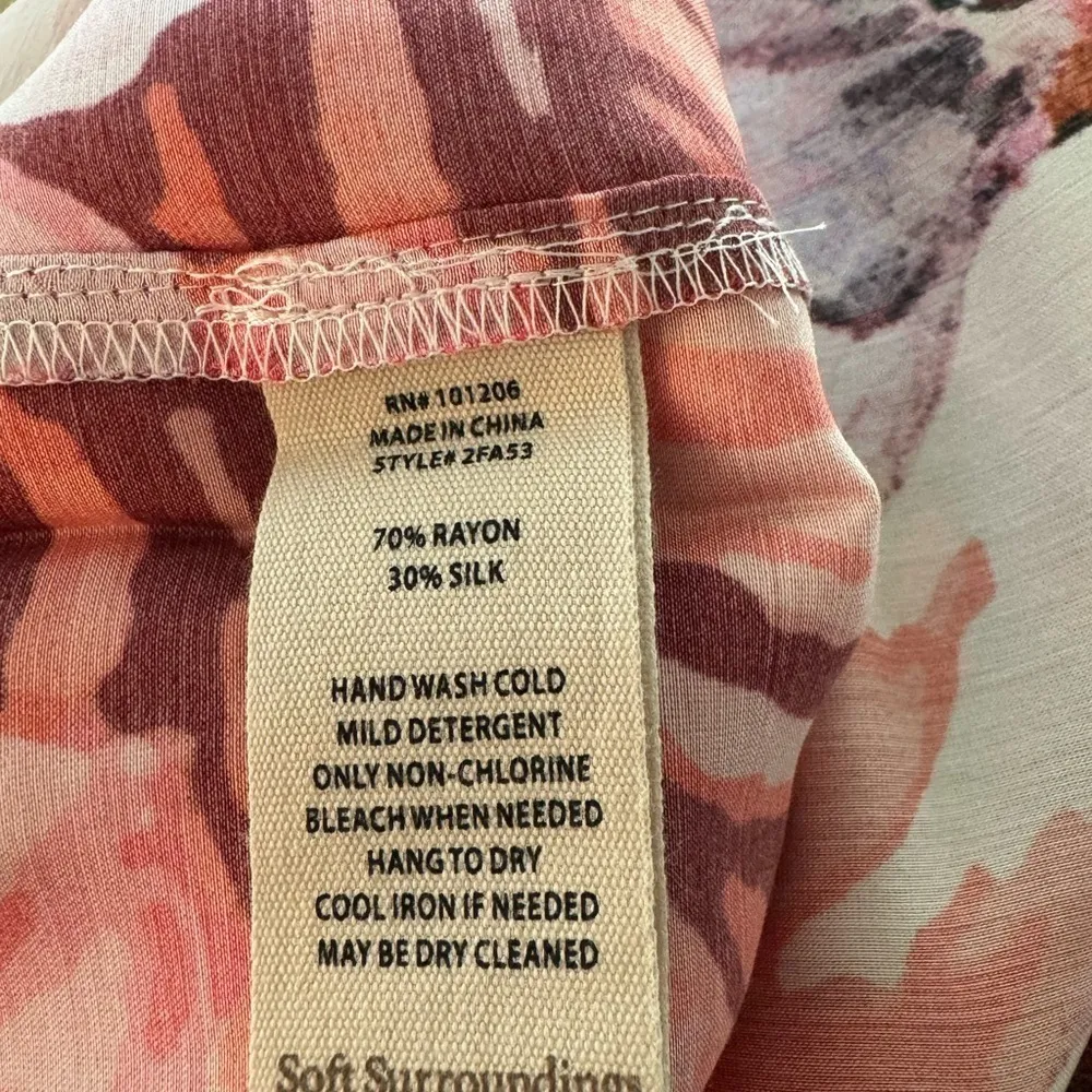 SOFT SURROUNDINGS Faye Silk Blend Peacock Kimono Robe Size M NEW - Image 6