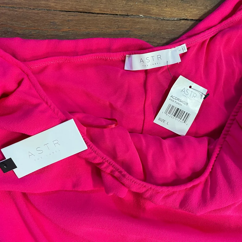 NWT REVOLVE ASTR Marisol One Shoulder Mini Dress in Pink Punch - Sz L 💚🎀 - Image 13