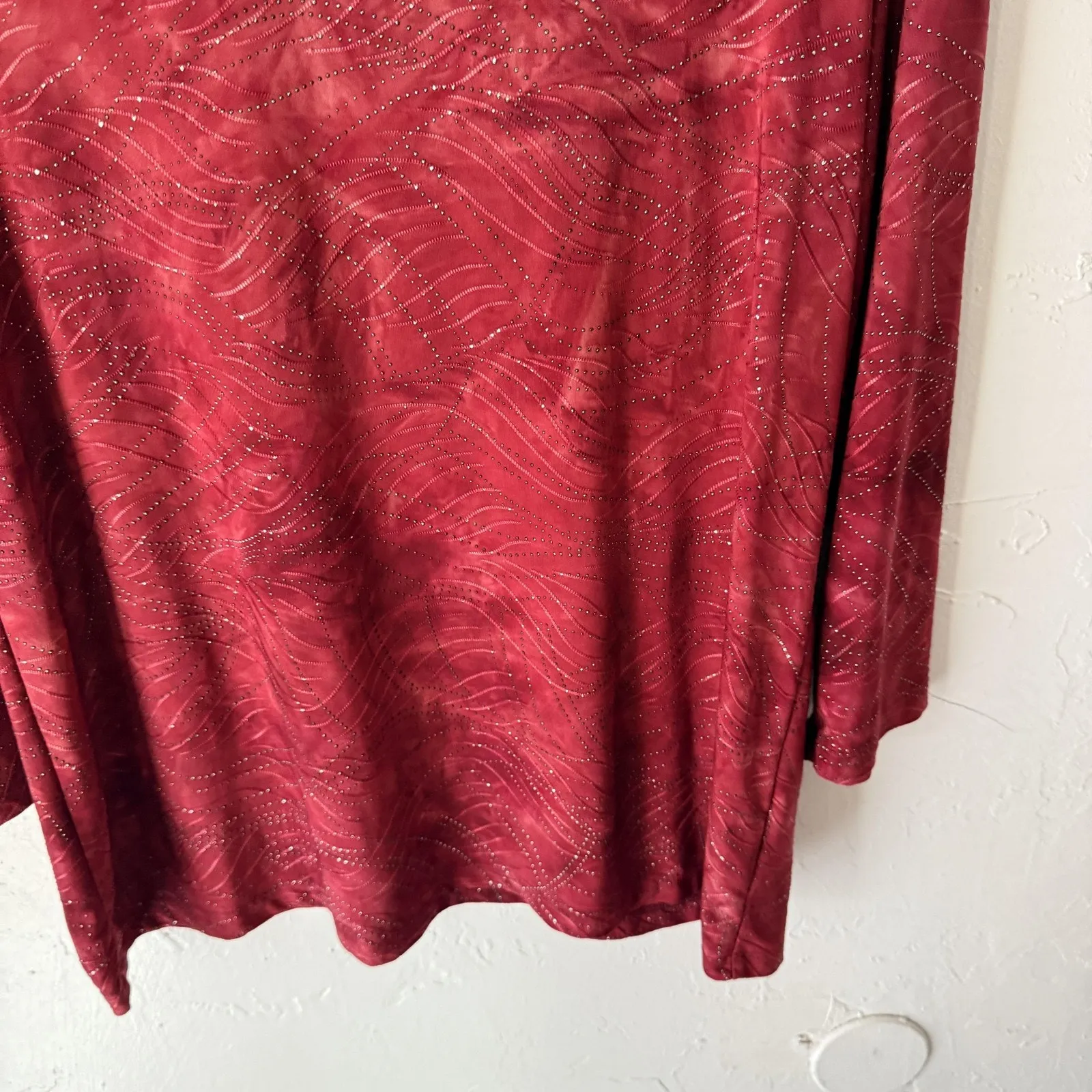 JM Collection‎ Y2k Womens Large Metallic Studded Pullover Stretchy Whimsigoth - Image 3