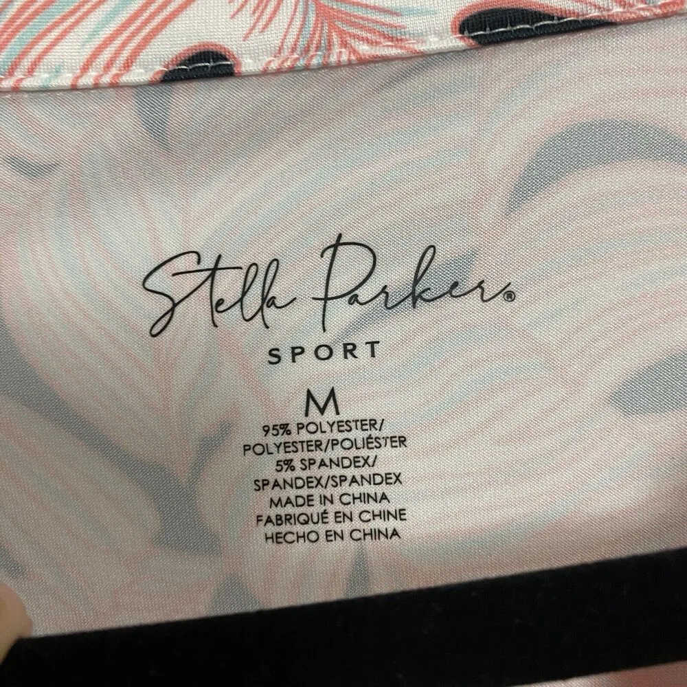 Stella Parker Sport Golf Women’s Medium Short Sleeve Polo Shirt Pink/Black/White - Image 3