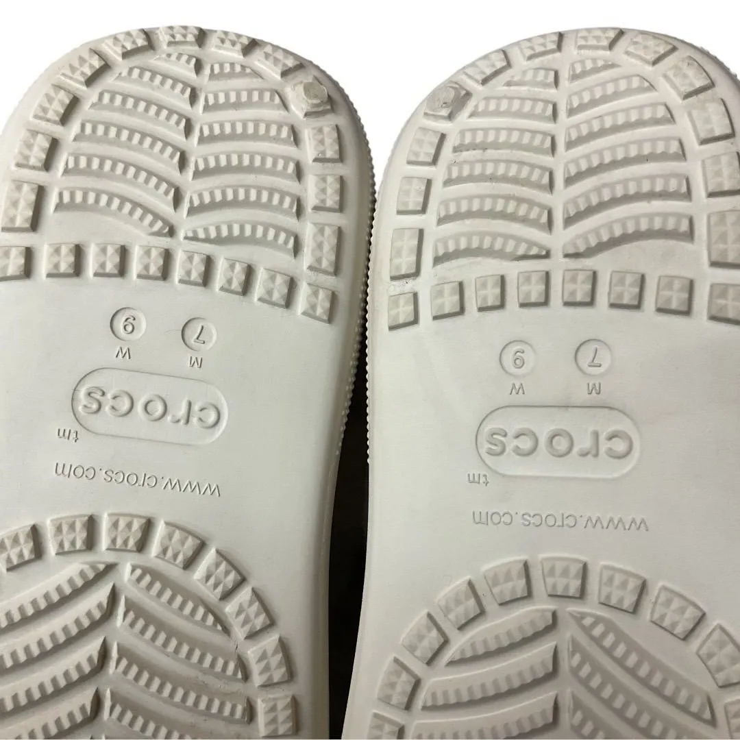 CROCS Women's Fuzzy Faux Fur Winter Lined Clogs Removable Charms Slippers Size 9 - Image 10