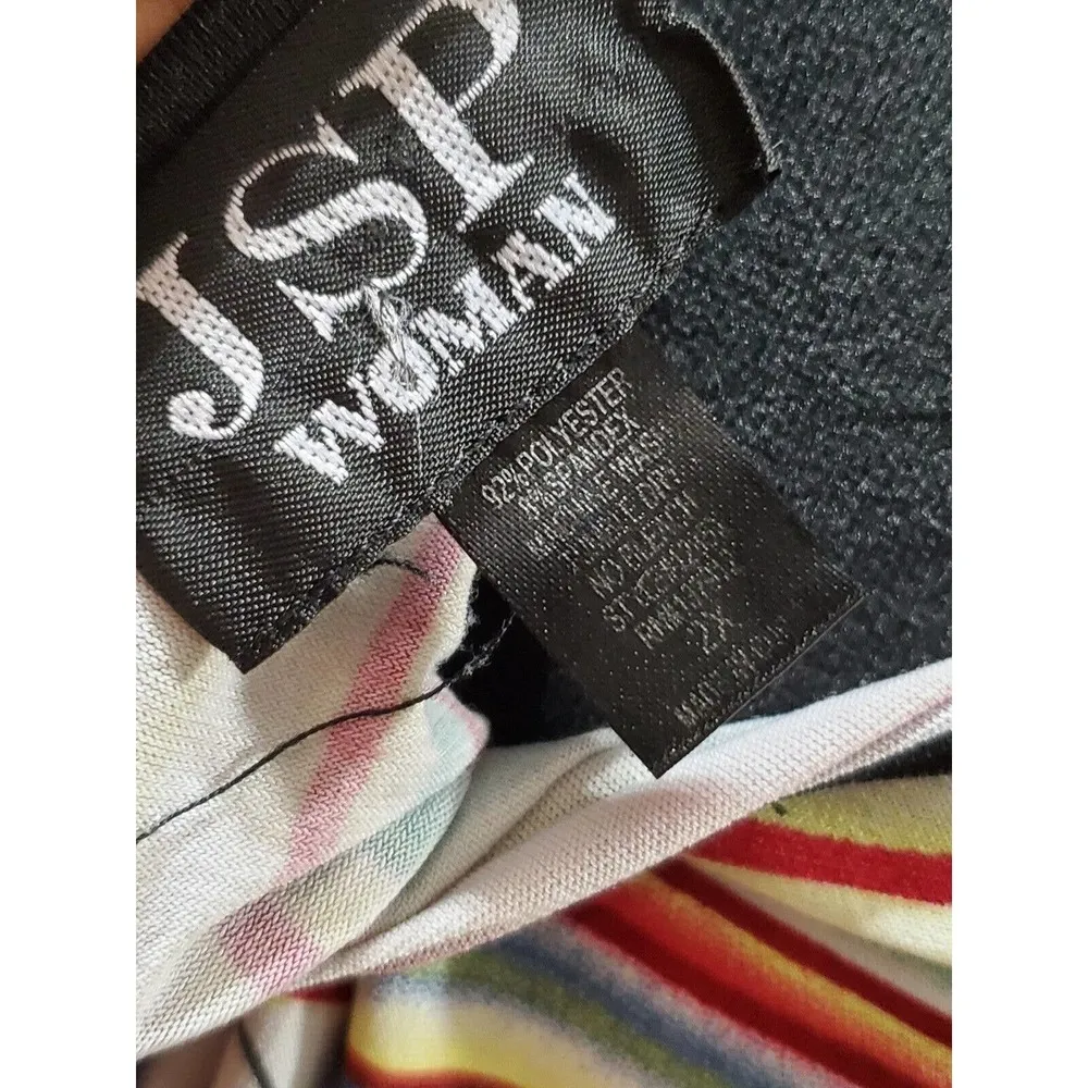 JSP Women Red & White Polyester Round Neck 3/4 Sleeve Knee Length Dress Size 2X - Image 9