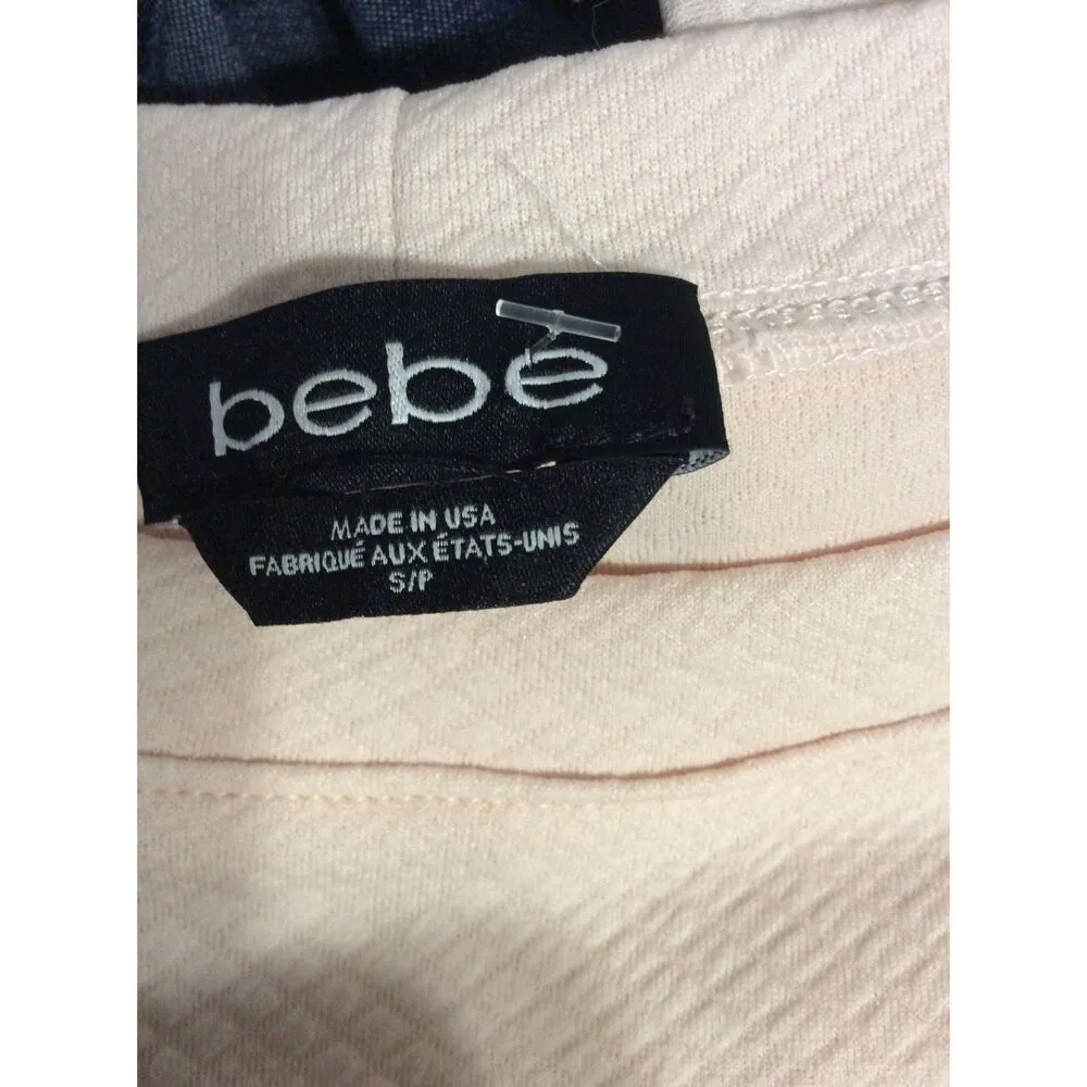 Bebe Small S Cropped Pink Short sleeve top ADORABLE Pastel VNC - Image 4