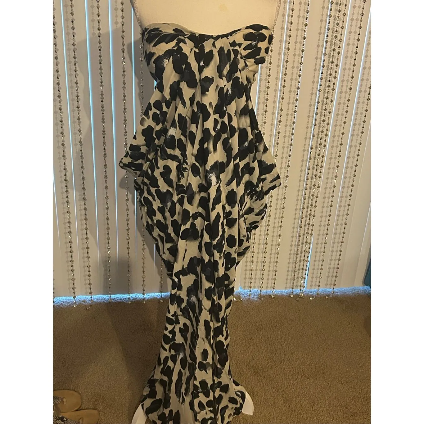 NWT NYCO Gabrielle Union Leopard Print Strapless Dress Black / Beige XL - Image 3