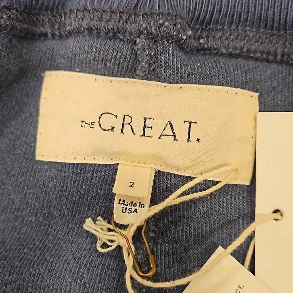 💕THE GREAT💕 Sherpa Cropped Sweatpant Vintage Navy Ditsy Floral Embroidery 2 M Blue Size M - Image 15