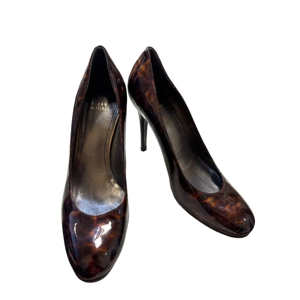 Stuart Weitzman women’s brown shoe 4 inch tall heels pumps size 10M SKU 3320 - Image 9