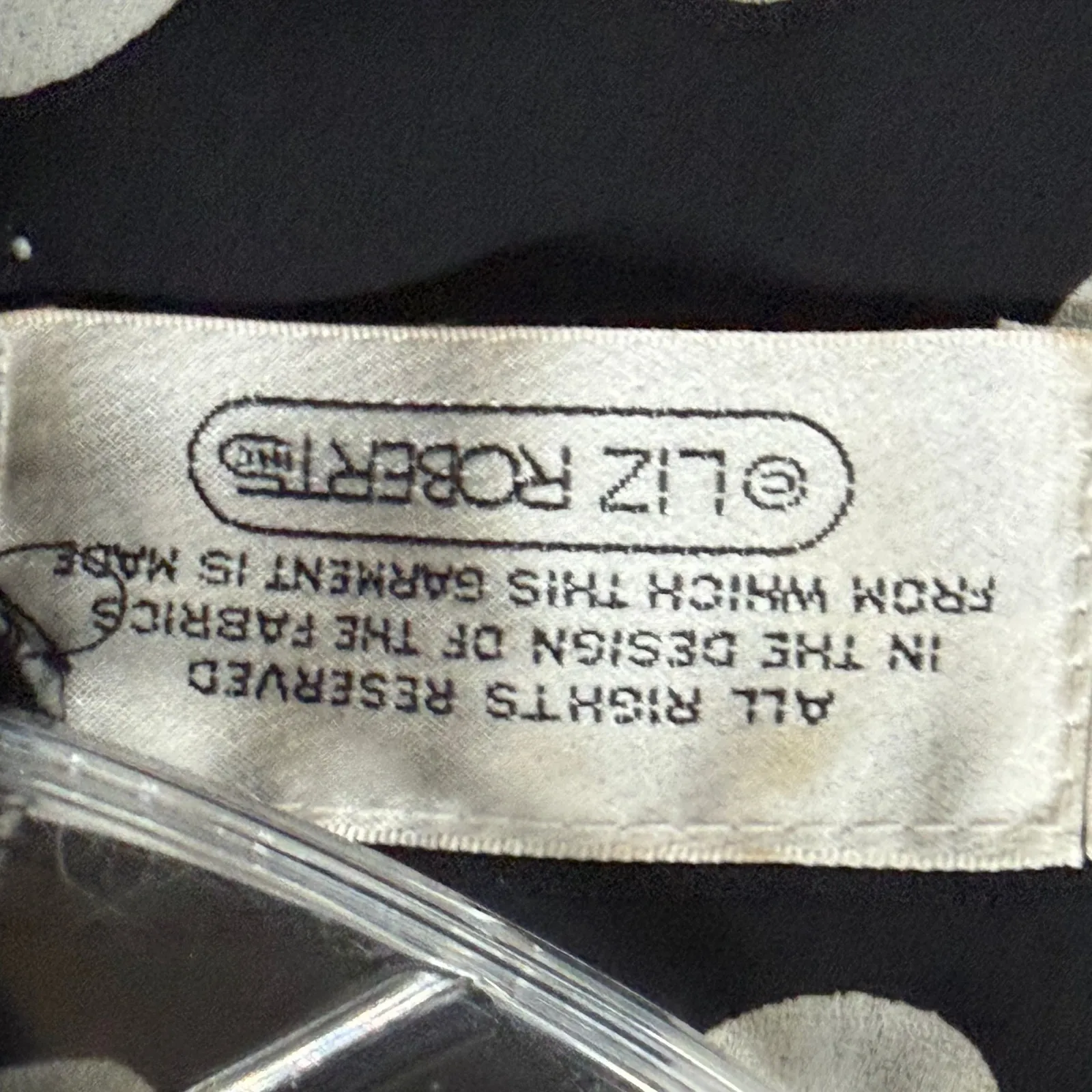 Vintage 80s Liz Roberts Wrap Dress Womens 8 Black White Polka Dots Classic Retro - Image 13