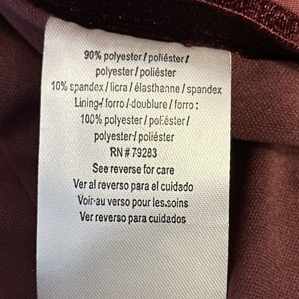 Alex Evenings Womens Dress 24W Plus Wine Velvet Beaded Waist 3/4 Sleeve Holiday - Image 8