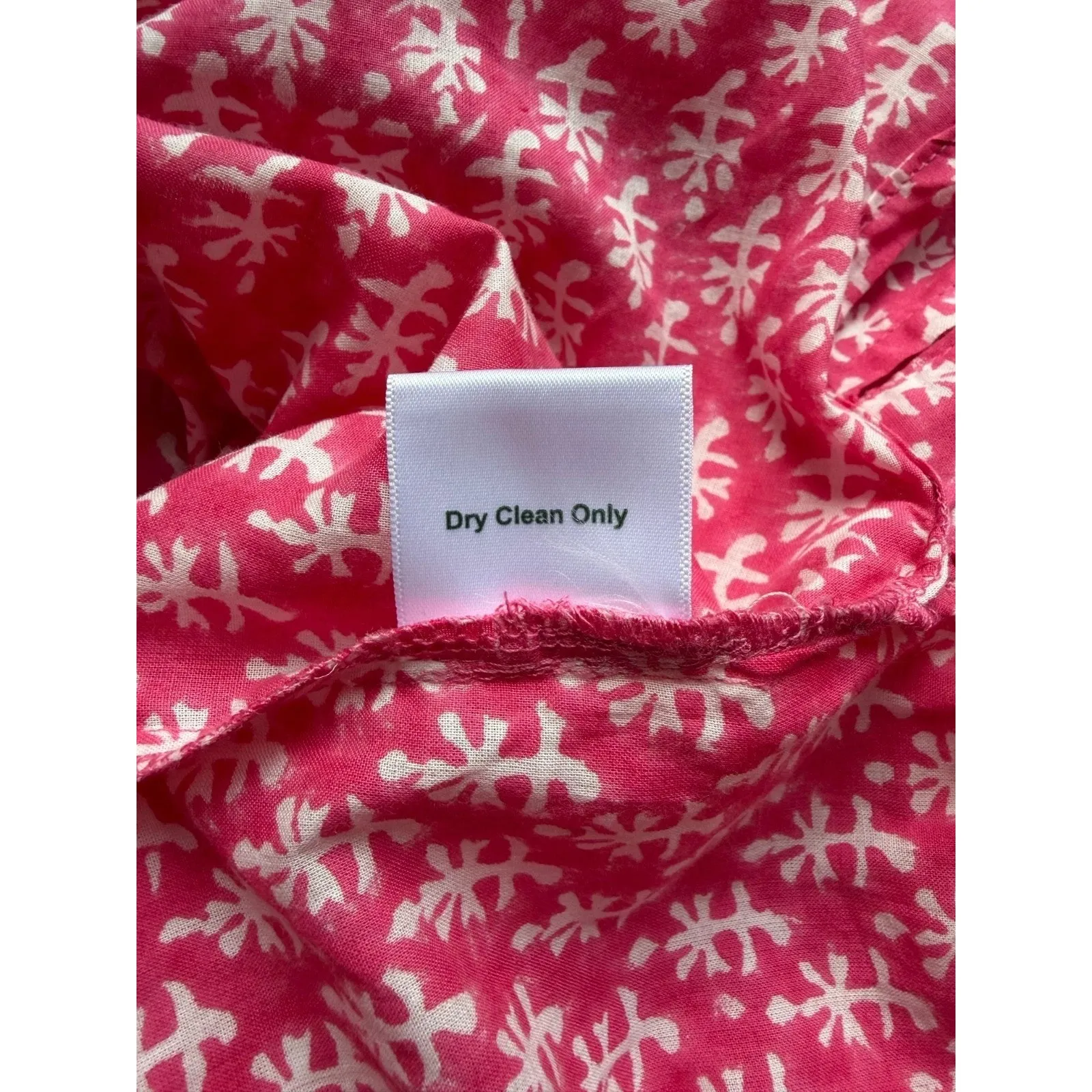 Ex Voto Ivy Caftan Midi Raspberry Block Print Embroidered Rope Belt NWT Medium Pink - Image 14