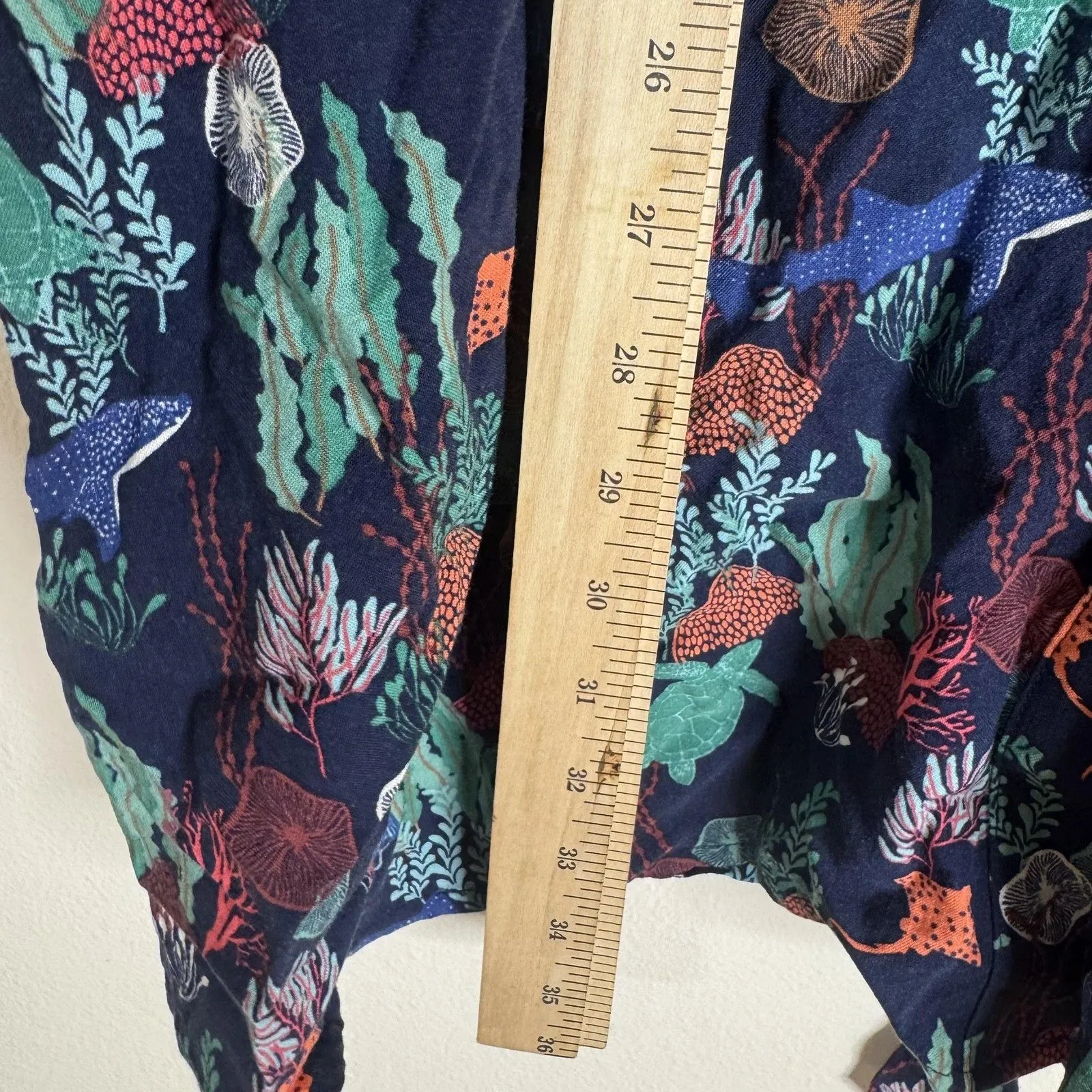 Sugarhill Brighton Dress Womens 10 Navy Sea Life Print Short Sleeve Tie Waist - Image 8