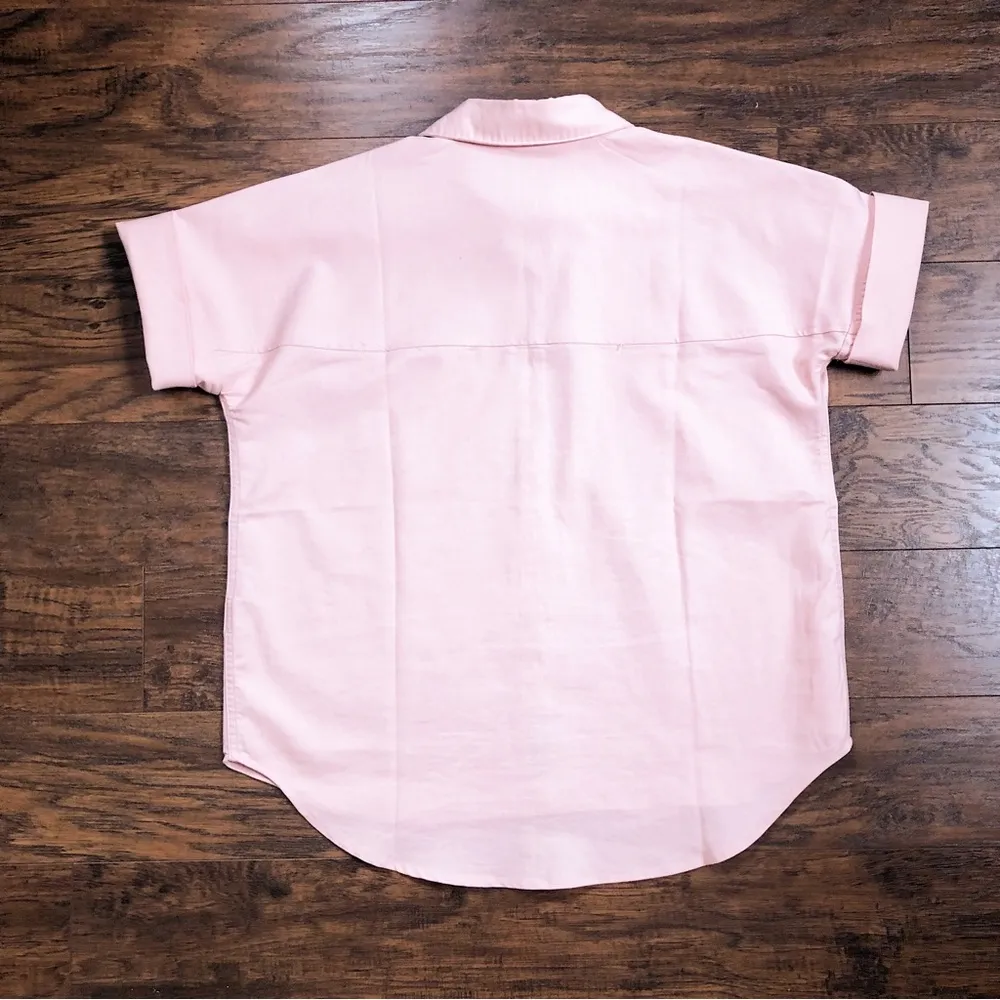 United by Blue • Button Down Shirt blush pink cuff sleeve organic cotton recycle - Image 7