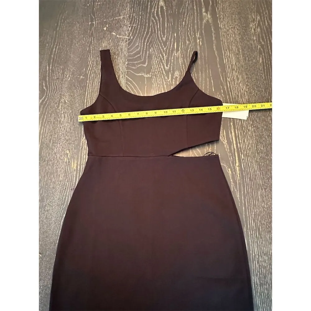 Socialite Women's Black Asymmetric Cut Out Waist Bodycon Mini Dress M NWOT - Image 7