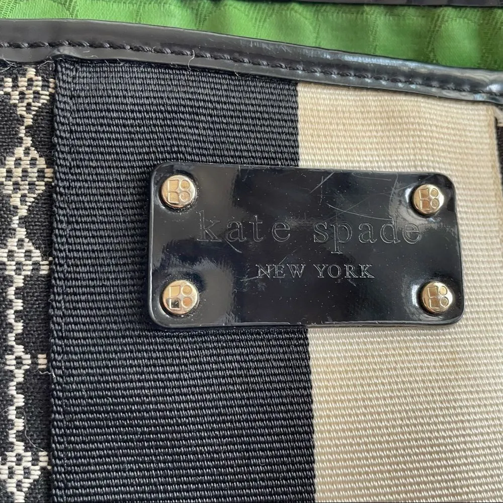 Kate Spade Classic Noel Daisy Shopper Tote Bag Jacquard Black Cream Patent Trim - Image 3