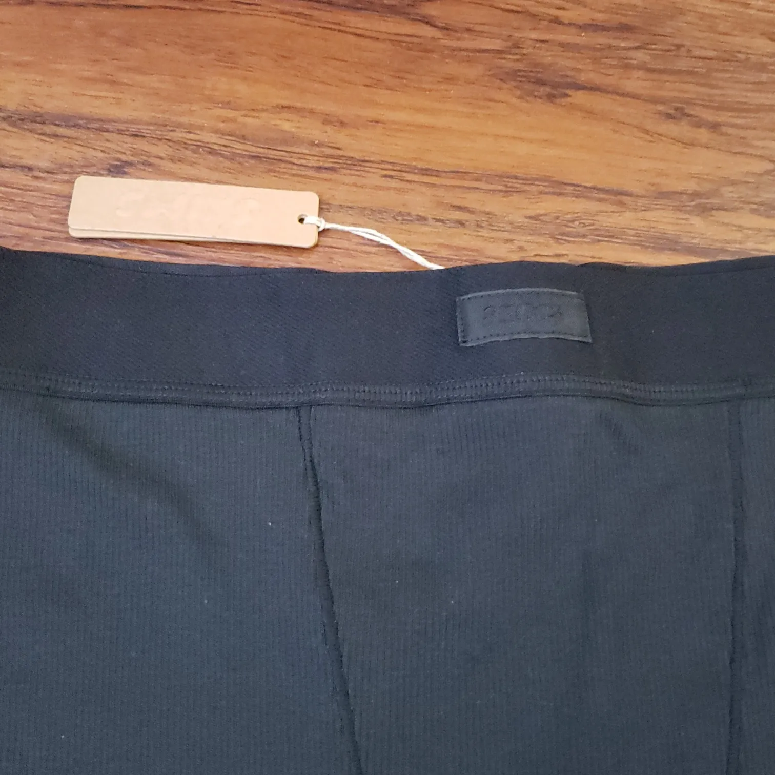 NWT SKIMS Black Ribbed Cotton Leggings Long Underwear Size Medium - Image 2