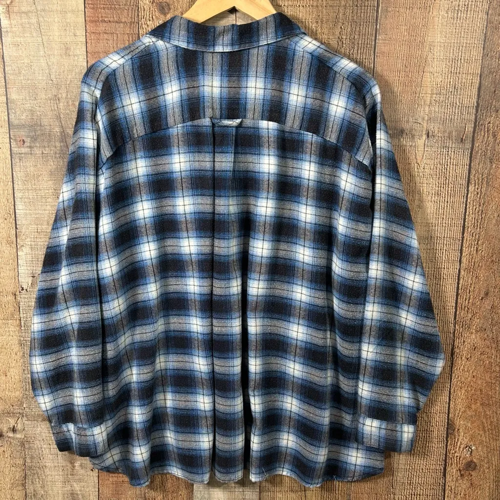 BDG Urban Outfitters Oversized Plaid Flannel Shirt Blue Black Women’s Medium - Image 6
