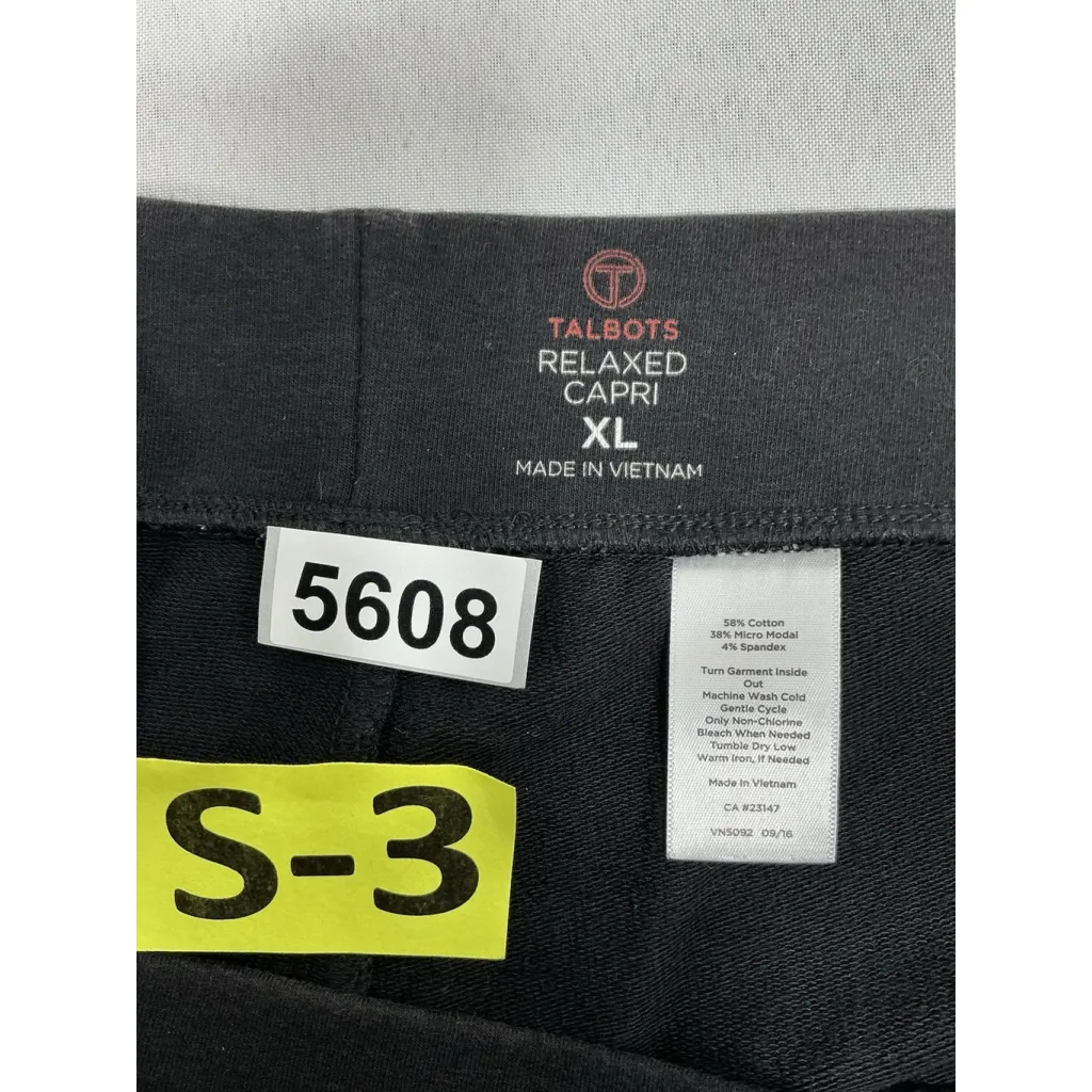 Womans Talbots Relaxed Pullon Capris XL Black - Image 3