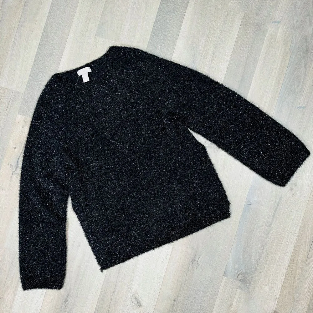 H&M Shimmer Oversized Wide Sleeve Sweater Black XS Pullover - Image 13