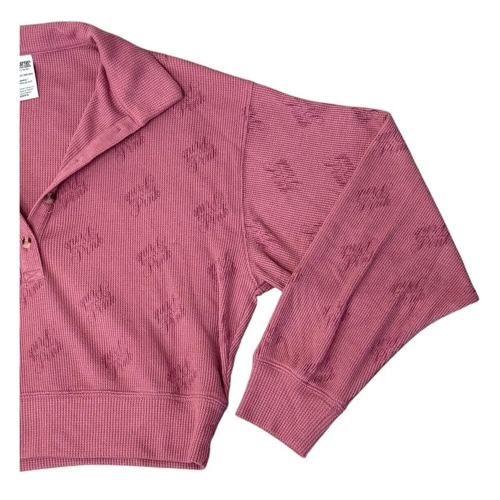 Victoria’s Secret PINK Thermal Waffle Knit Jogger Pants Top Set Soft Begonia XS - Image 6