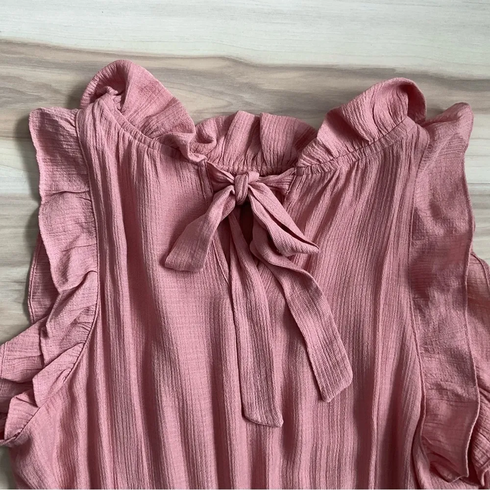 Anthropologie MINE Ruffle and Bow Crinkle Dress Size Large. - Image 6