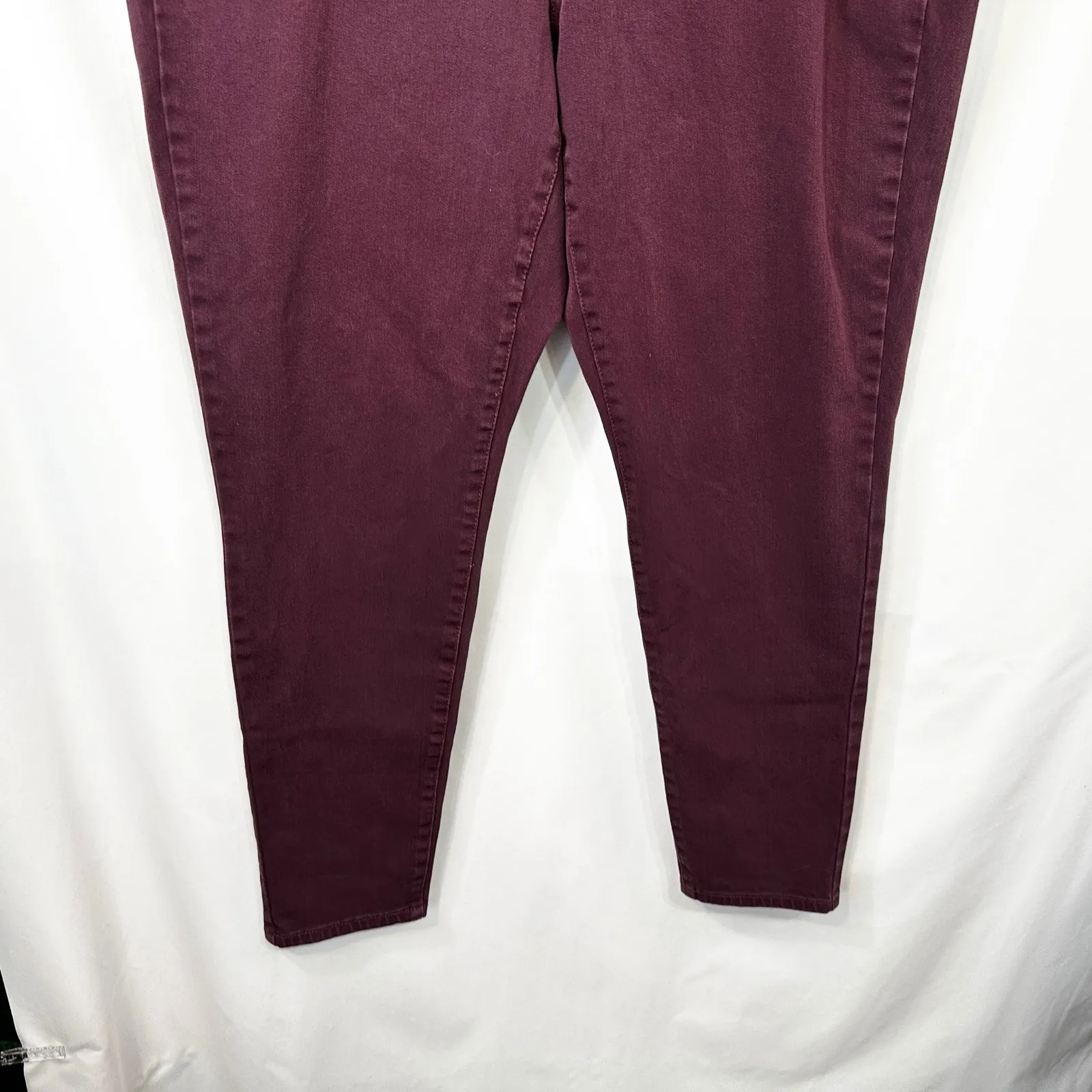 Lane Bryant Plus Size 18 Jeans High Rise Stretch Skinny Burgundy Merlot 1782 - Image 6