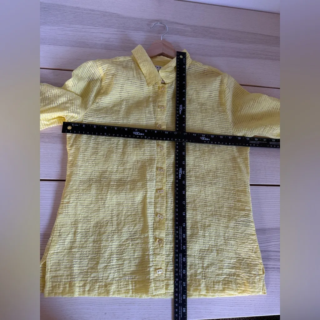 Habitat Yellow Wearable Art Blouse Shirt Top Artsy Unique size M - Image 4