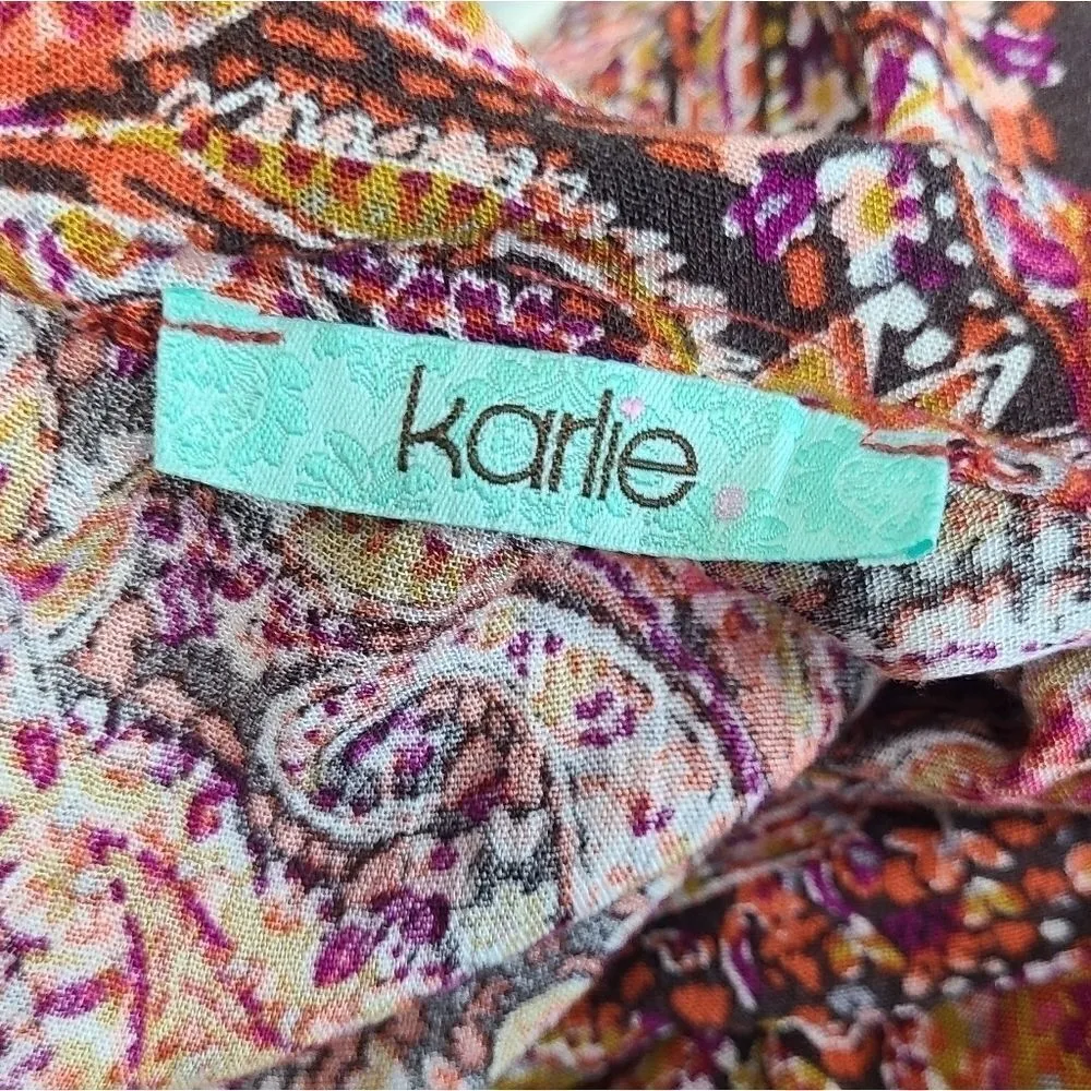 Karlie Orange Pumpkin Tunic Blouse size Small‎ - Image 3