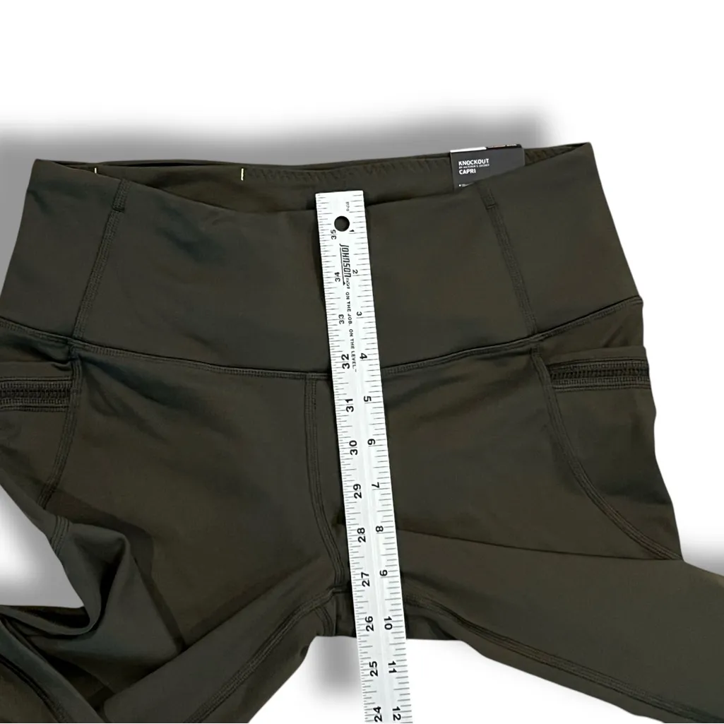 NWT VICTORIA SECRET GREEN KNOCKOUT CAPRI SPORT MESH TRIM INSERT PANTS Medium - Image 6