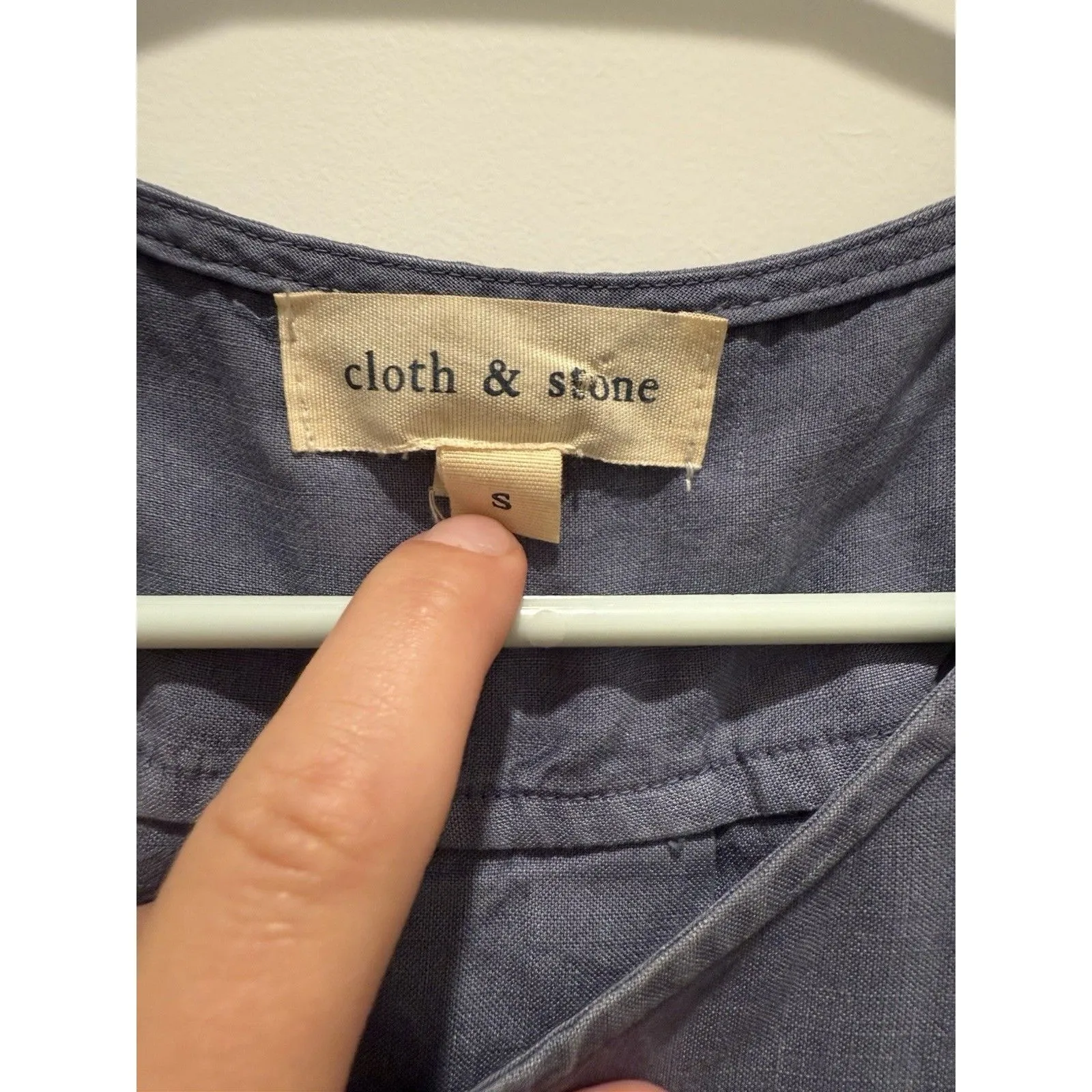 Anthropologie Cloth & Stone Small Chambray Side Button Up Tank Dress Sleeveless - Image 4