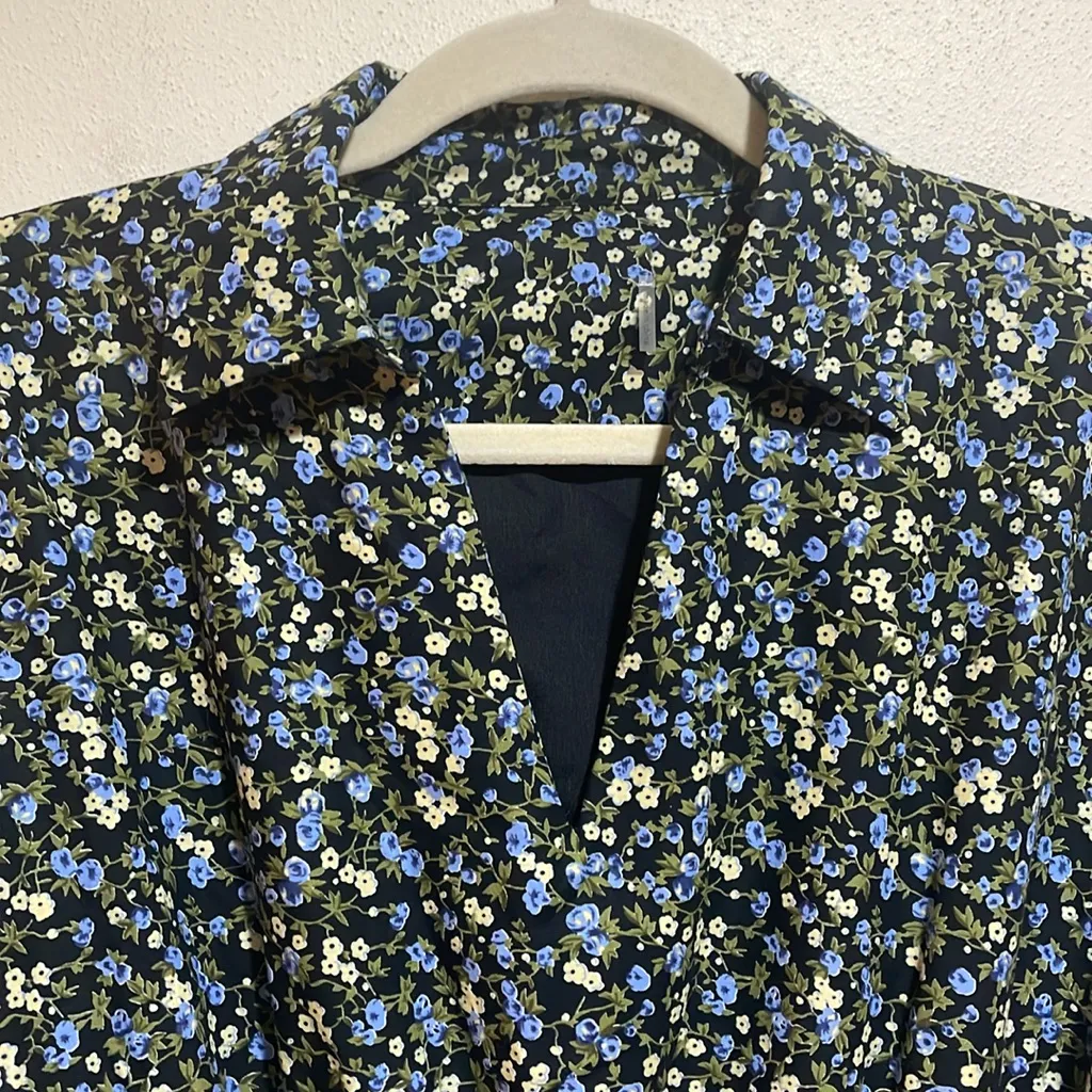 Tuckernuck Hyacinth House Black Floral Belle Mini Dress Long Puff Sleeves - Image 7