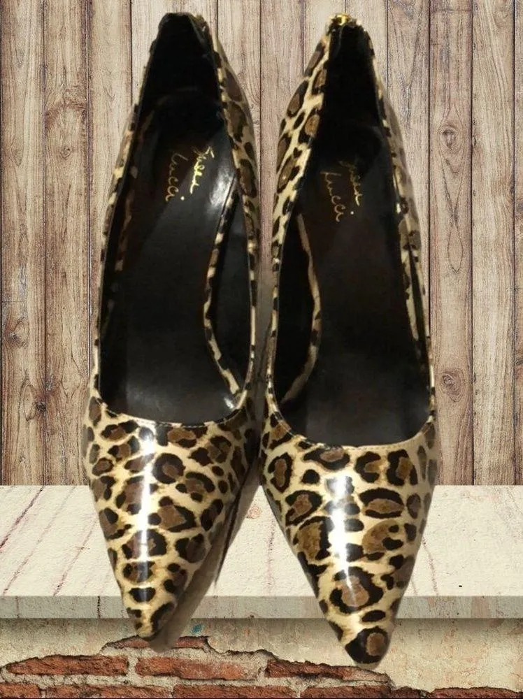 Susan Lucci leopard print heels ! Brown Size 9 - Image 3