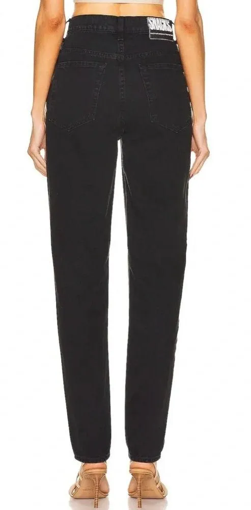 MOTHER SNACKS High Waisted Twizzy Skimp In Smacking Good Sz 23 Black Straight - Image 3