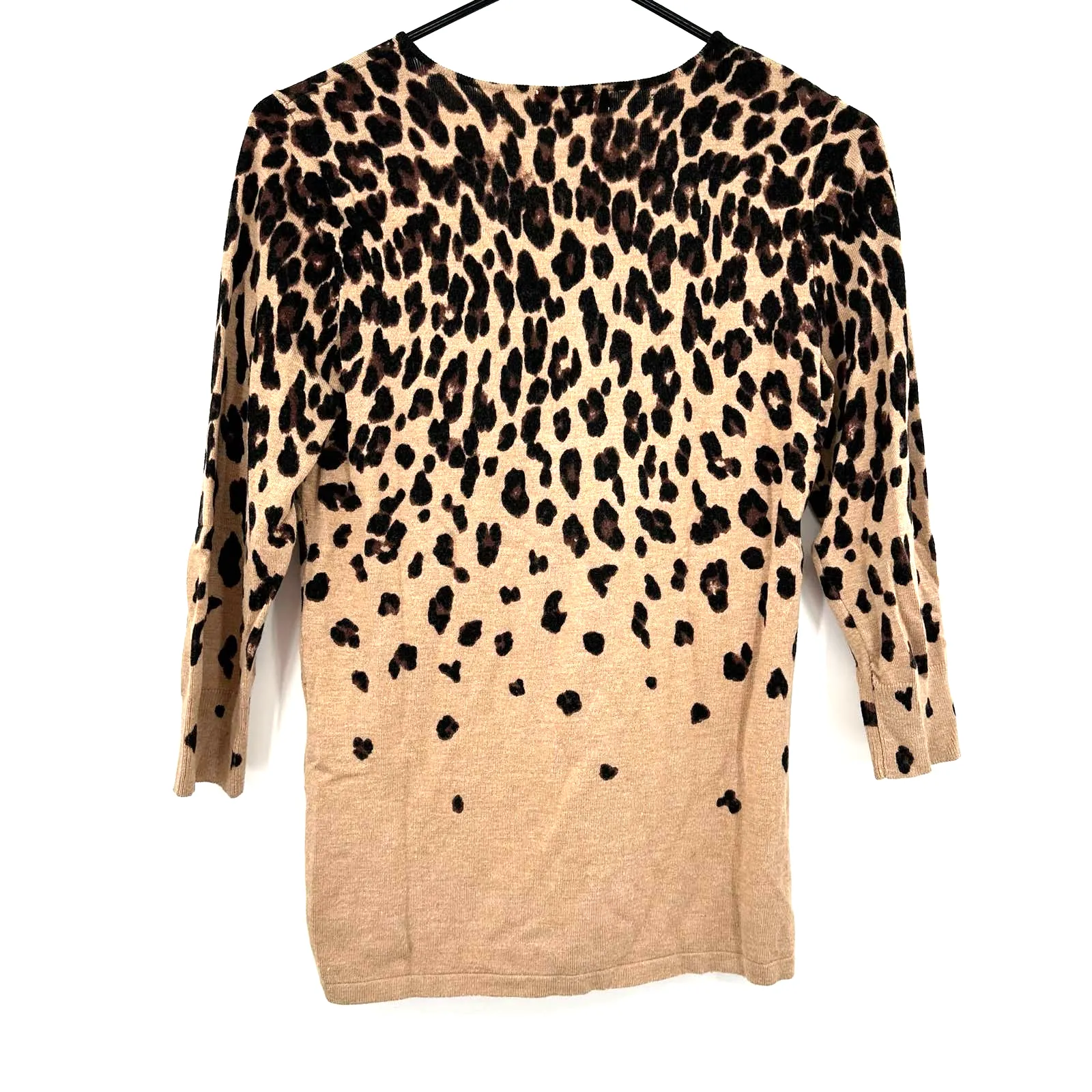 dressbarn size small 3/4 length‎ sleeve cheetah print blouse top shirt - Image 2