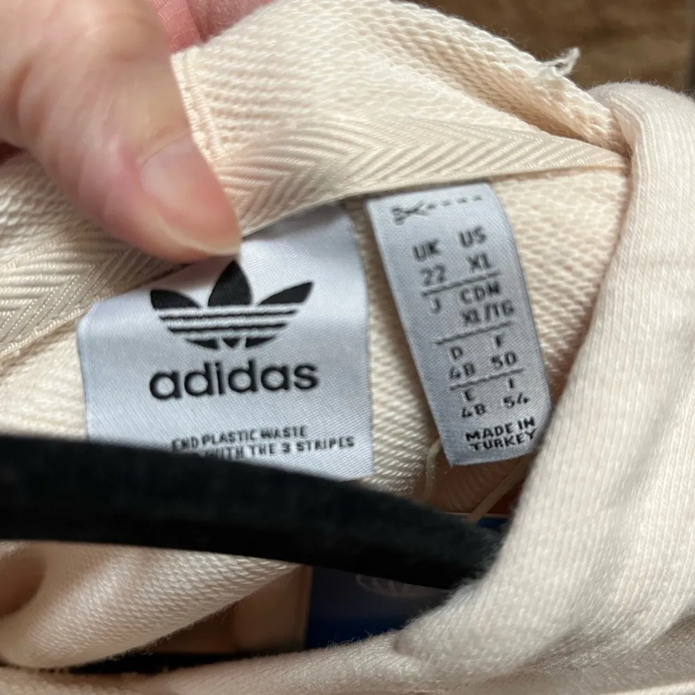 adidas originals off White '80s Cropped Hoodie Cream Trefoil XL NWT - Image 6