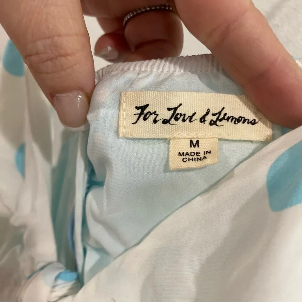 For Love & Lemons Caroline Mini Dress in Bay Breeze SZ M - Image 5